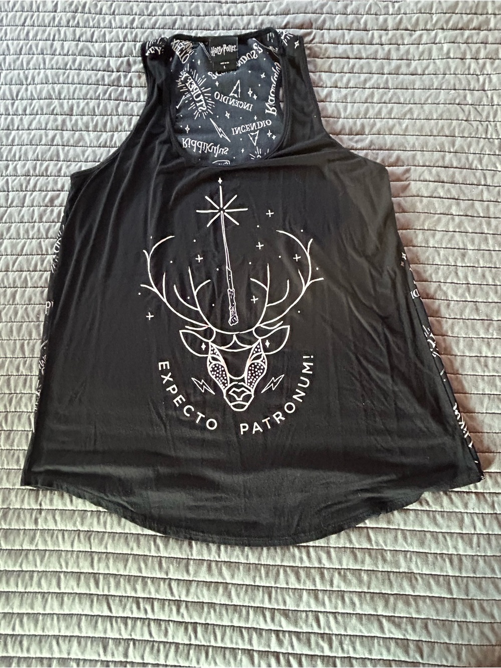 Expecto Patronum Black Graphic Tank Top